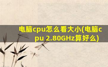 电脑cpu怎么看大小(电脑cpu 2.80GHz算好么)